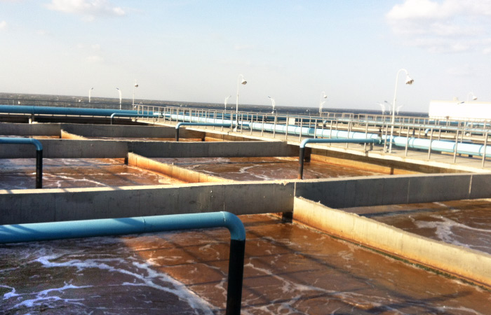 Aeration tank of a petrochemical waste water treatment plant