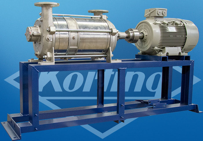 Liquid ring vacuum pump in once through operation